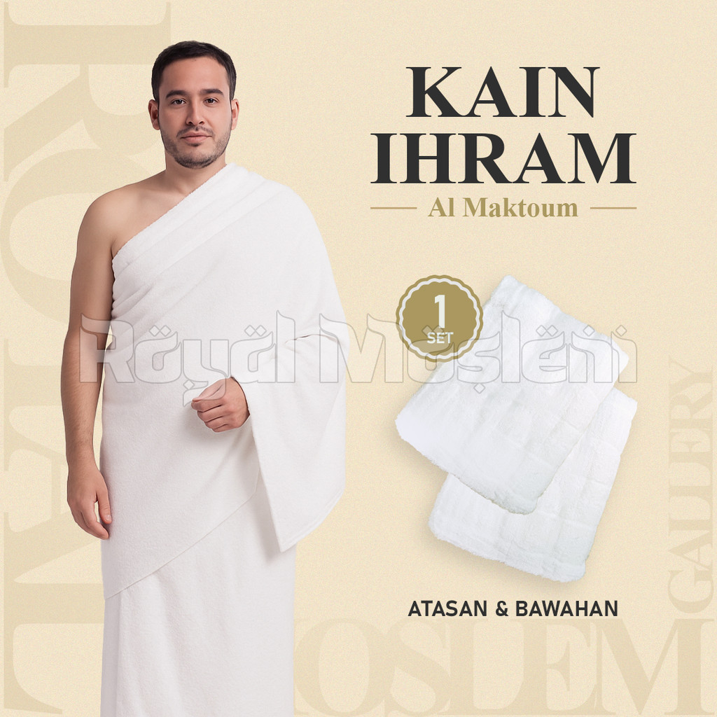 Pakaian Ihrom Pria Baju ihram Haji Umroh putih dewasa