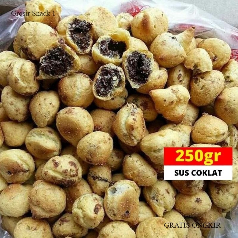 

NEW PROMO Sale sus kering kue sus kering isi coklat 1 kg soes kering coklat soes kering