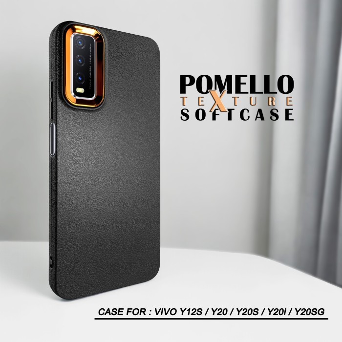 Vivo Y20 Y12S Y20SG Y20i Y20S Softcase POMELLO PATTERN Casing Case Hp Vivo Y20 Y12S Y20S - Hitam, Vi