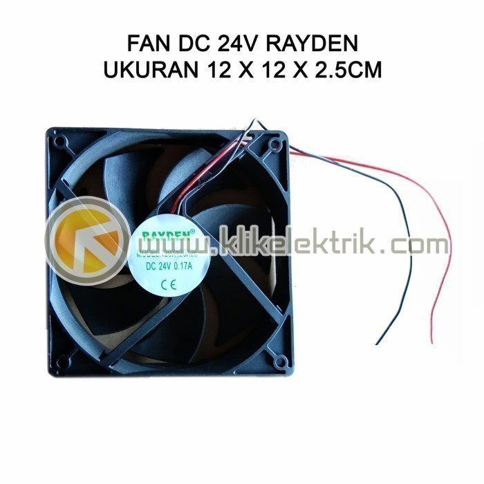 Fan DC 24V size 12x12x2.5cm Kipas Pendingin DC 120mm RAYDEN 4 IN