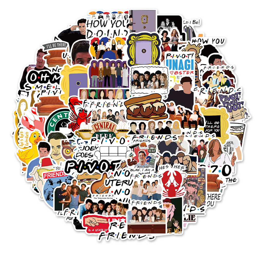 

10/30/50/100pcs Classic TV Show Friends Stickers Decals Skateboard Laptop Motorcycle Travel Luggage Graffiti Sticker Kids Toys