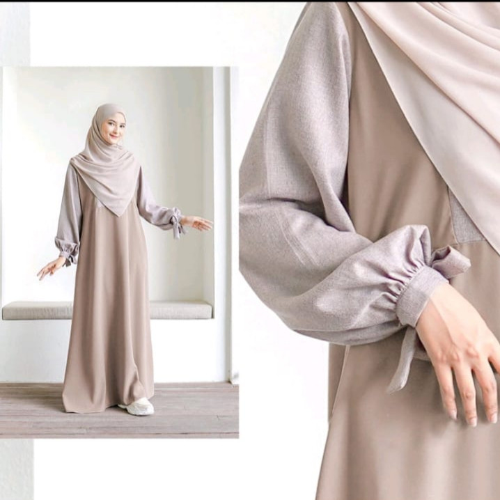 WADAindashopGamis Remaja Lengan Pita // Dress Kekinian Bahan Crinkle Airflow Premium //