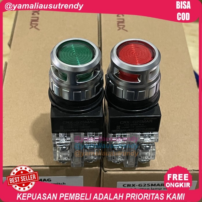 Free Ongkir Push Button Lamp switch Hanyoung CRX-G25MAG / mar - Hijau
