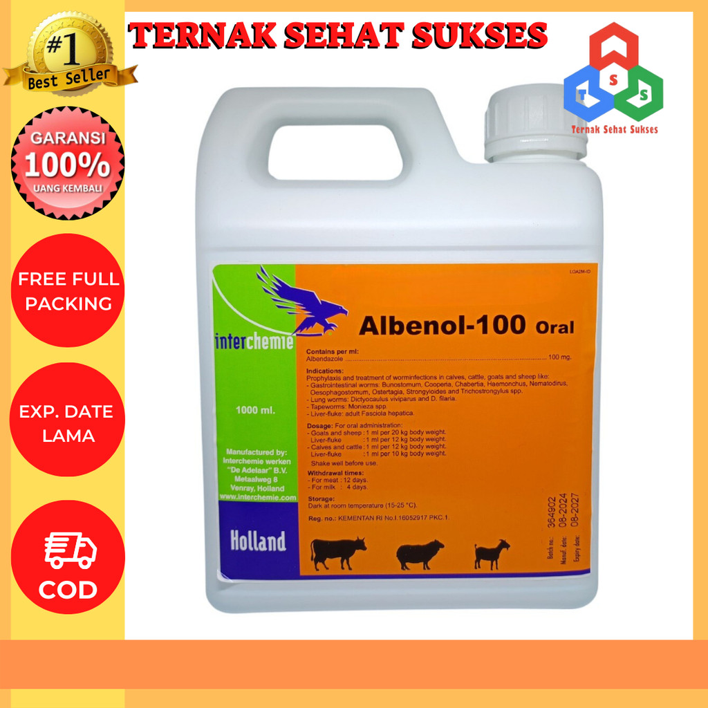 Albenol 100 Oral Albenol ORAL  Obat Cacing 1 liter TSS1