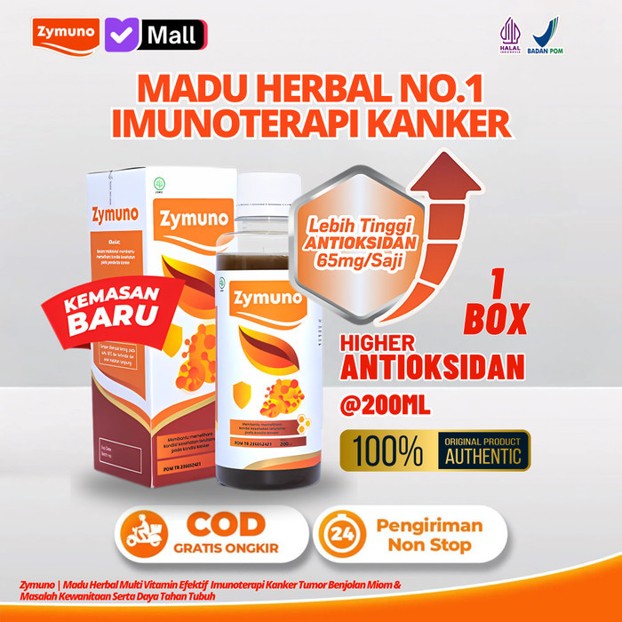 

Zymuno Madu Herbal Solusi Tepat Imunoterapi Kanker Tumor dan Benjolan serta Tingkatkan Imunitas Tubuh & Masalah Kewanitaan - 1 BOX