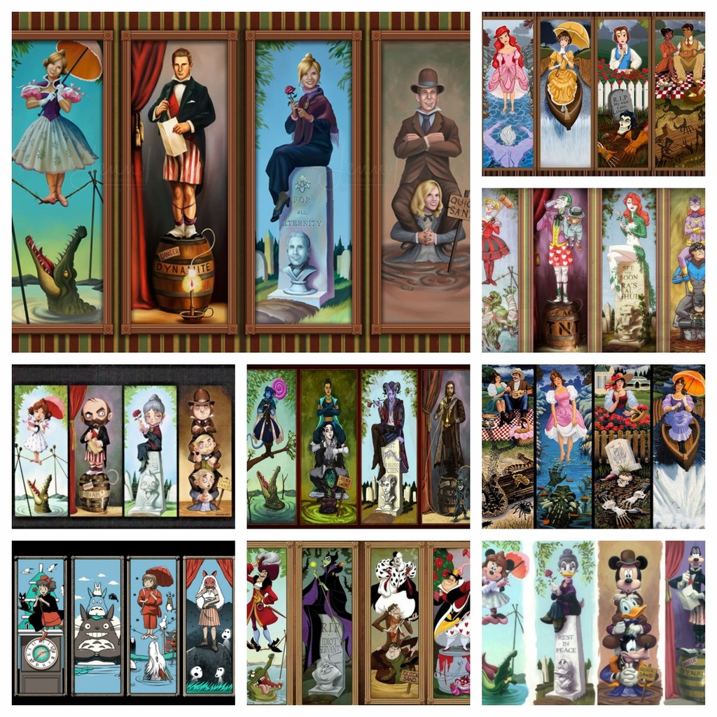 

Disneyland DIY Diamond Art Painting Kits Magic Kingdom Haunted Mansion Stretching Mosaic Embroidery Cross Stitch Home Decor Gift