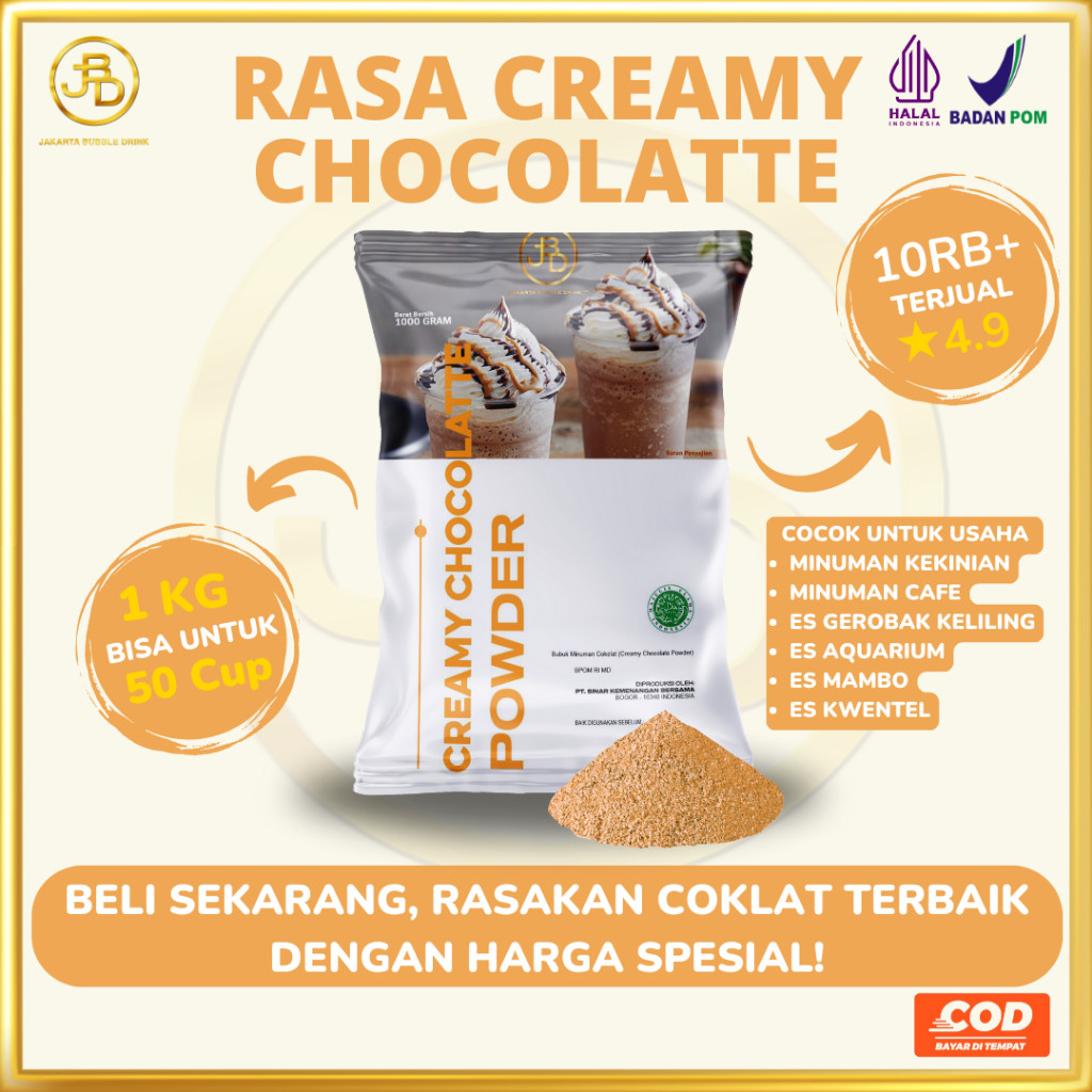 

Bubuk Minuman Premium CREAMY CHOCOLATE -Jakarta Bubble Drink | BPOM&HALAL