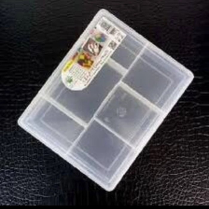 (1415 ) Kotak Plastik 6 Sekat / Green Leaf