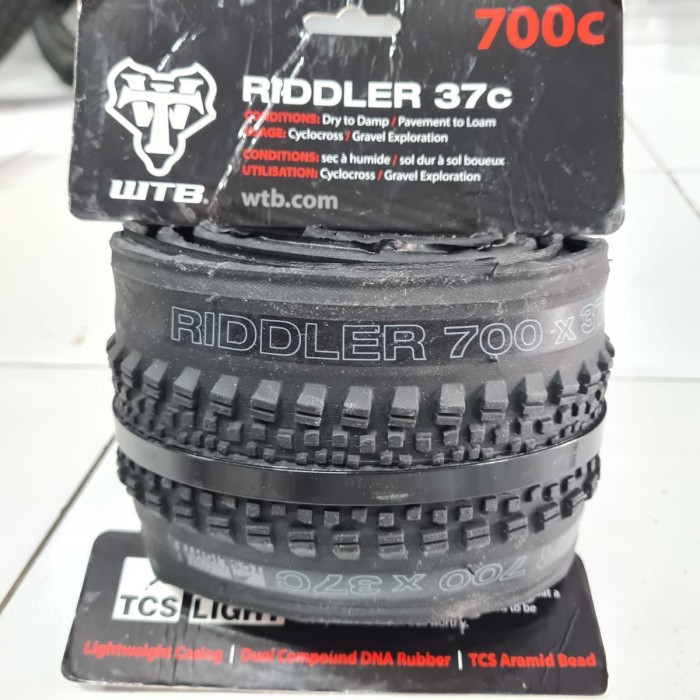 BAN LUAR / TIRE WTB RIDDLER 700 X 37C TANWALL / SKINWALL SEPEDA GRAVEL - Hitam