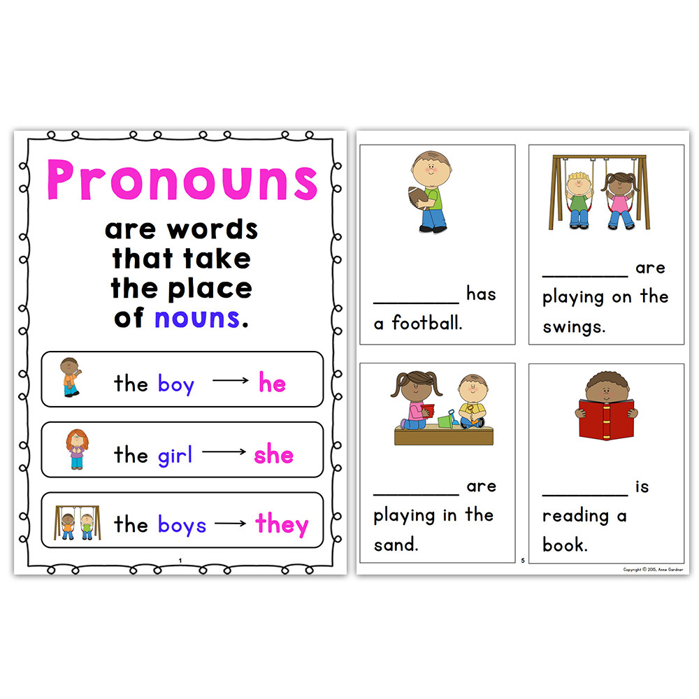 

21 pages English Pronouns learning for kid Workbook Children Learn language book practice