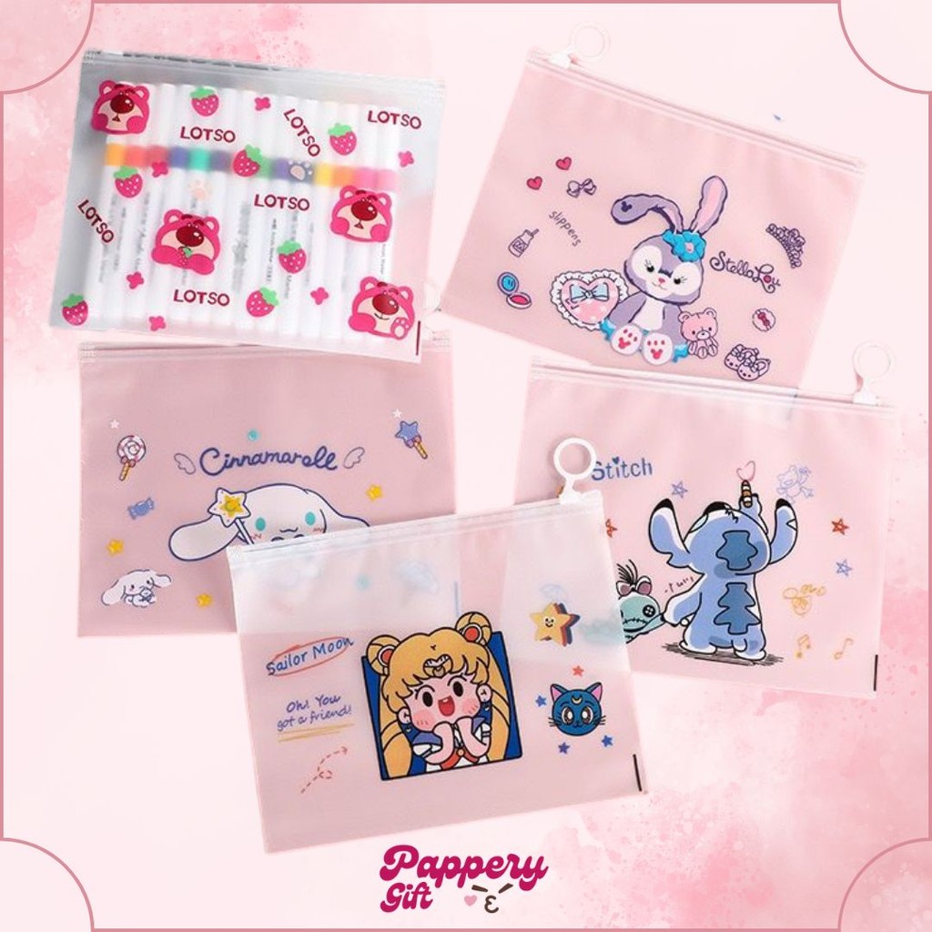 

Zipper Bag Size A4 Folder Dokumen Kertas Motif Sanrio Kuromi Melody Cinnamonroll Serbaguna - SE0437