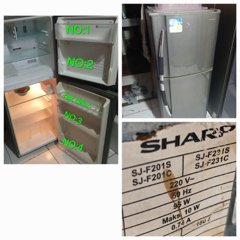 RAK KULKAS/rak botol/bagian pintu KULKAS SHARP 2 PINTU.original.