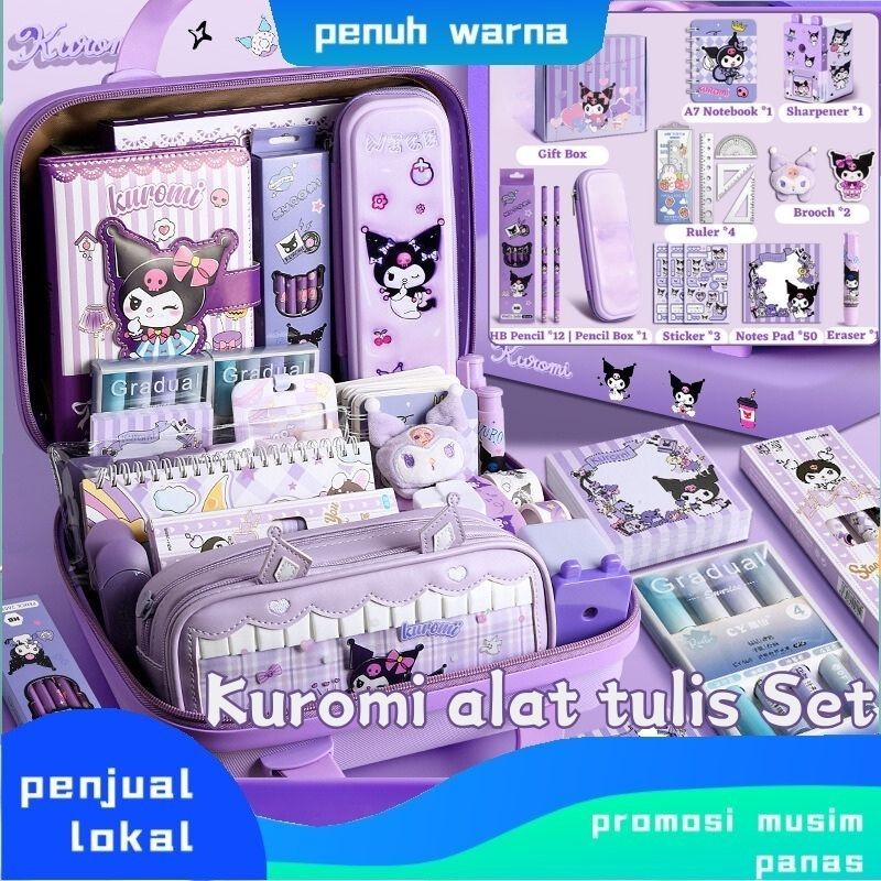 

6.6 【Local Delivery 】Kuromi Kotak Hadiah Mewah Alat Tulis Set /Set Stationery Untuk Hadiah Anak Sekolah Kuromi/Kotak Pensil Anak set/Untuk Hadiah Anak Sekolah Kuromi