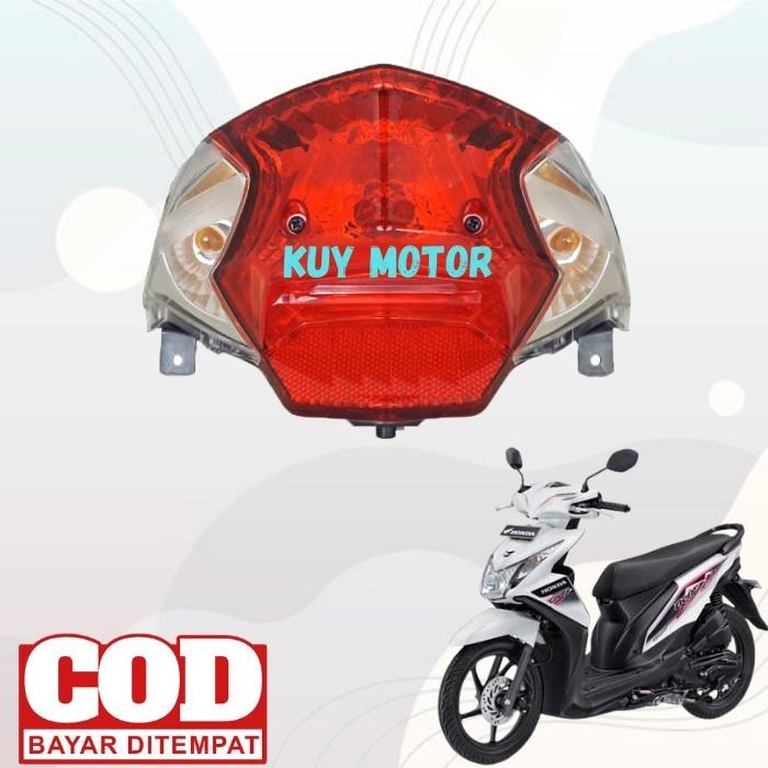 Reflektor Lampu Belakang Stoplamp + Kabel Fitting pitting Motor Honda Beat Fi Lama Tahun 2012 2013 2