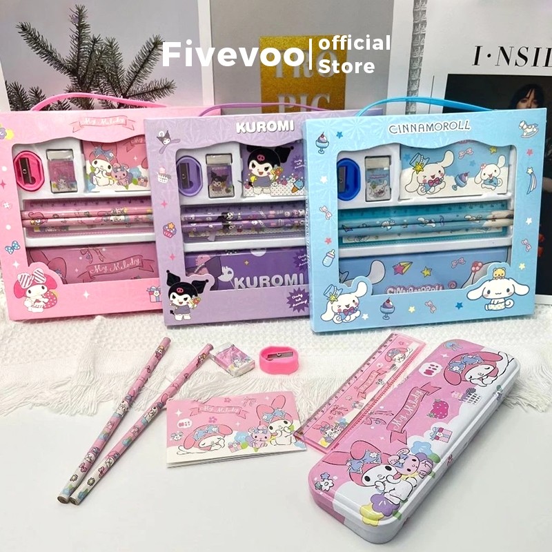 

Diskon FIVEVOO Alat Tulis Anak Tk / Kotak Pensil Anak Set / Tempat Pensil Anak Perempuan Sanrio / Kotak Pensil Kuromi Squi
