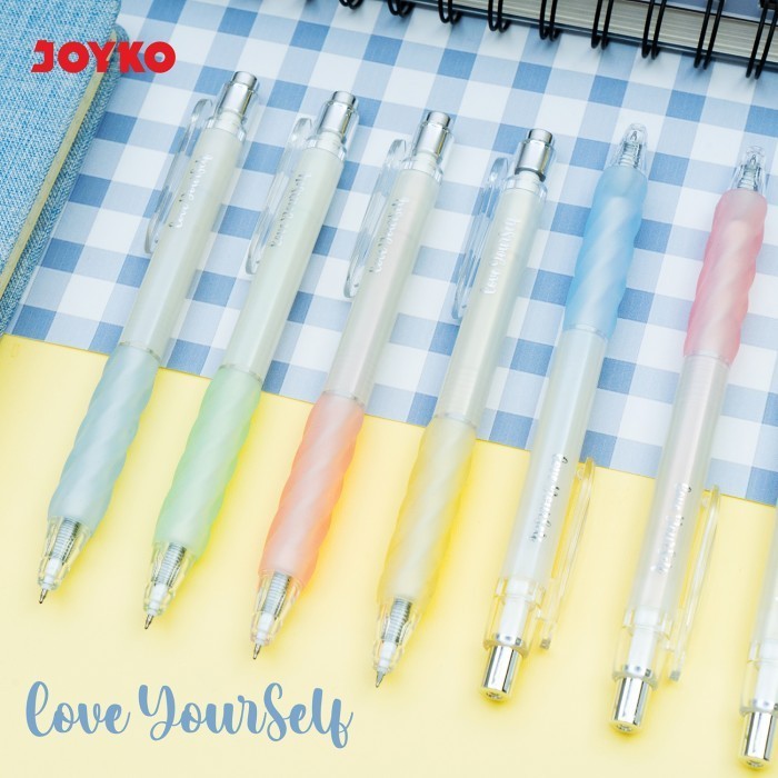 

(1 pcs) Gel Pen Pulpen Pena Joyko GP-412 Love Yourself Gel 0.5 mm - Bolpen Pulpen Gel Hitam 0.5 mm