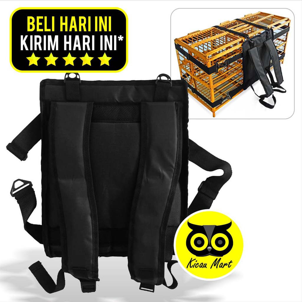 KICAU MART Tas Sangkrip Ransel Gendong Sangkar Burung Merpati Pos Balap Dara 1 2 3 4 Pasang Petak 4 