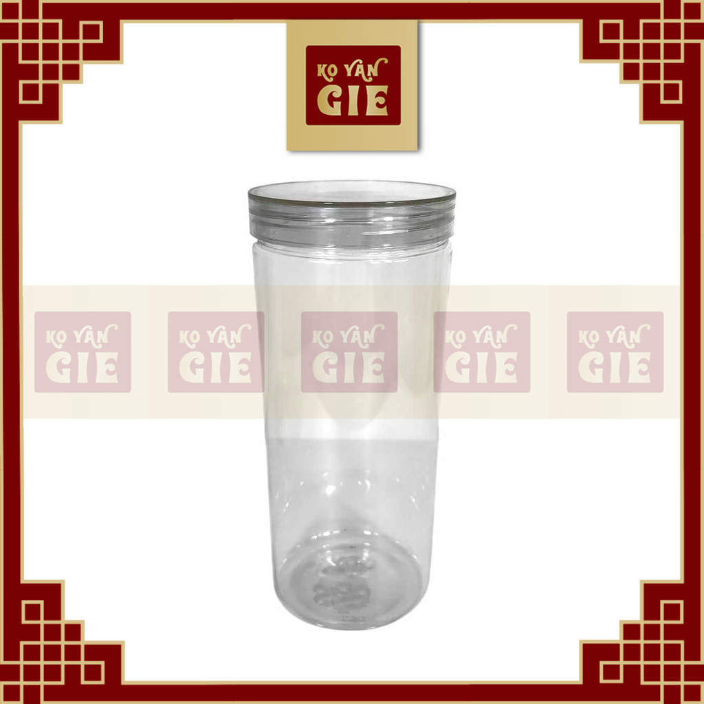 Toples Silinder 1300ml PET Tutup Bening - Toples Plastik Bening Serbaguna Kapasitas Besar