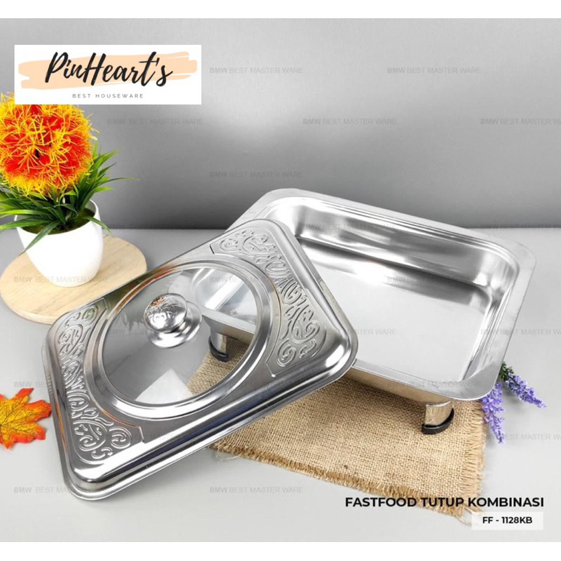 PRASMANAN SET WADAH SAJI SEGI PANJANG STAINLESS STEEL / TEMPAT PRASMANAN WADAH LAUK SAYUR FAST GOOD 