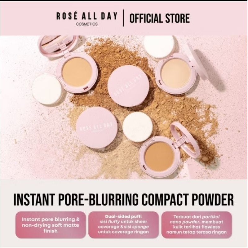 Rose All Day The Realest Lightweight Compact Powder || Compact Powder Rose All Day