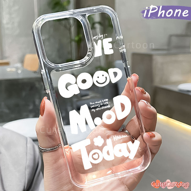 Fashion Trend PC Case iPhone 13 15 11 12 14 Pro Max XR X Xs Glossy Cowok Clear Akrilik HardCase Casi