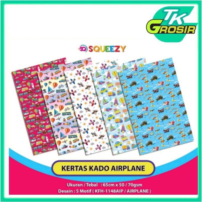 

10 Pcs Kertas Kado Motif Air Plane/Kertas Kado Murah/Kertas Kado
