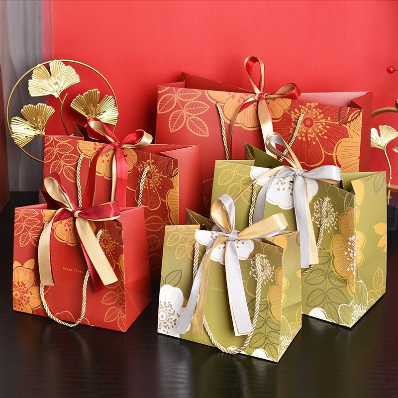 

Premium Paperbag Motif Bunga Flower Souvenir Gift Bag + Pita Tebal Tas Kado Tas Permen Tas Hadiah