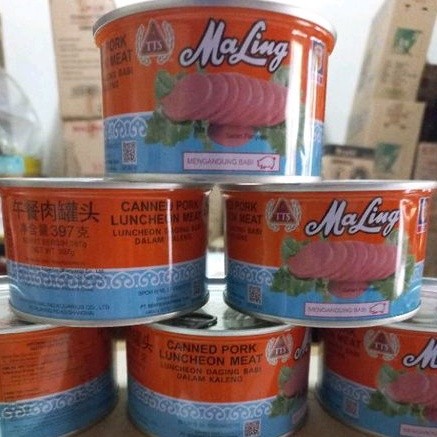

Daging Maling Daging ham Maling Makanan Kaleng Daging ham babi Ma Ling TTS 397g