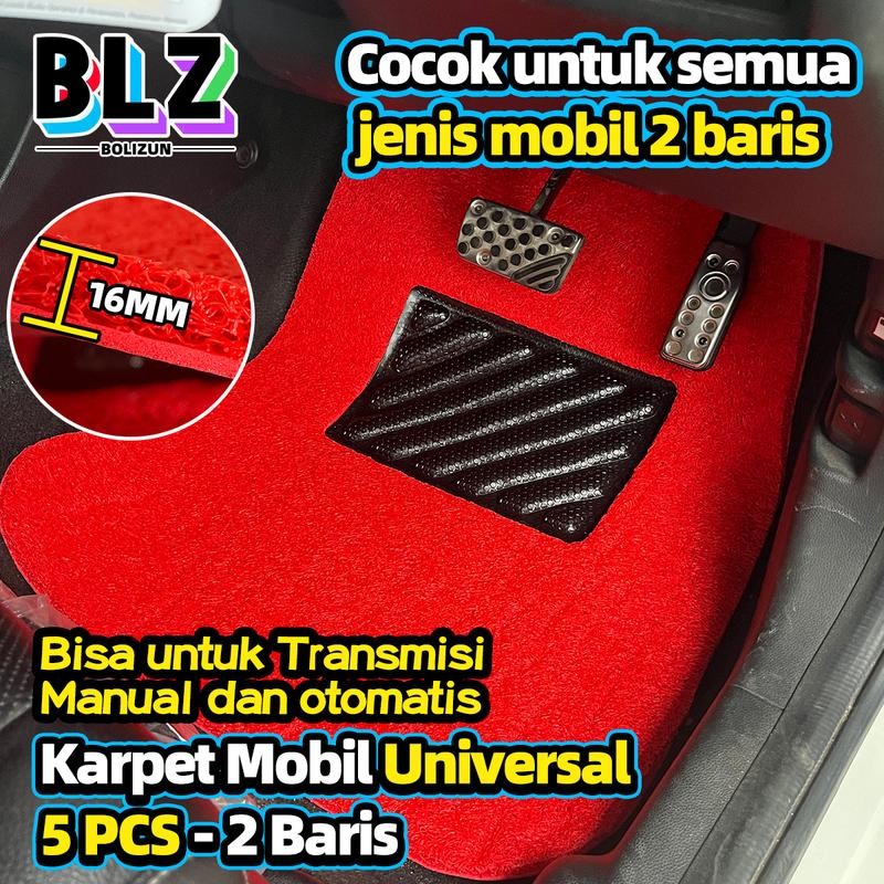 

Karpet Mobil 5 Pcs 2 Baris Universal pvc mie bihun Penebalan 16MM/ Universal bisa diaplikasikan ke semua mobil Car Kendaraan
