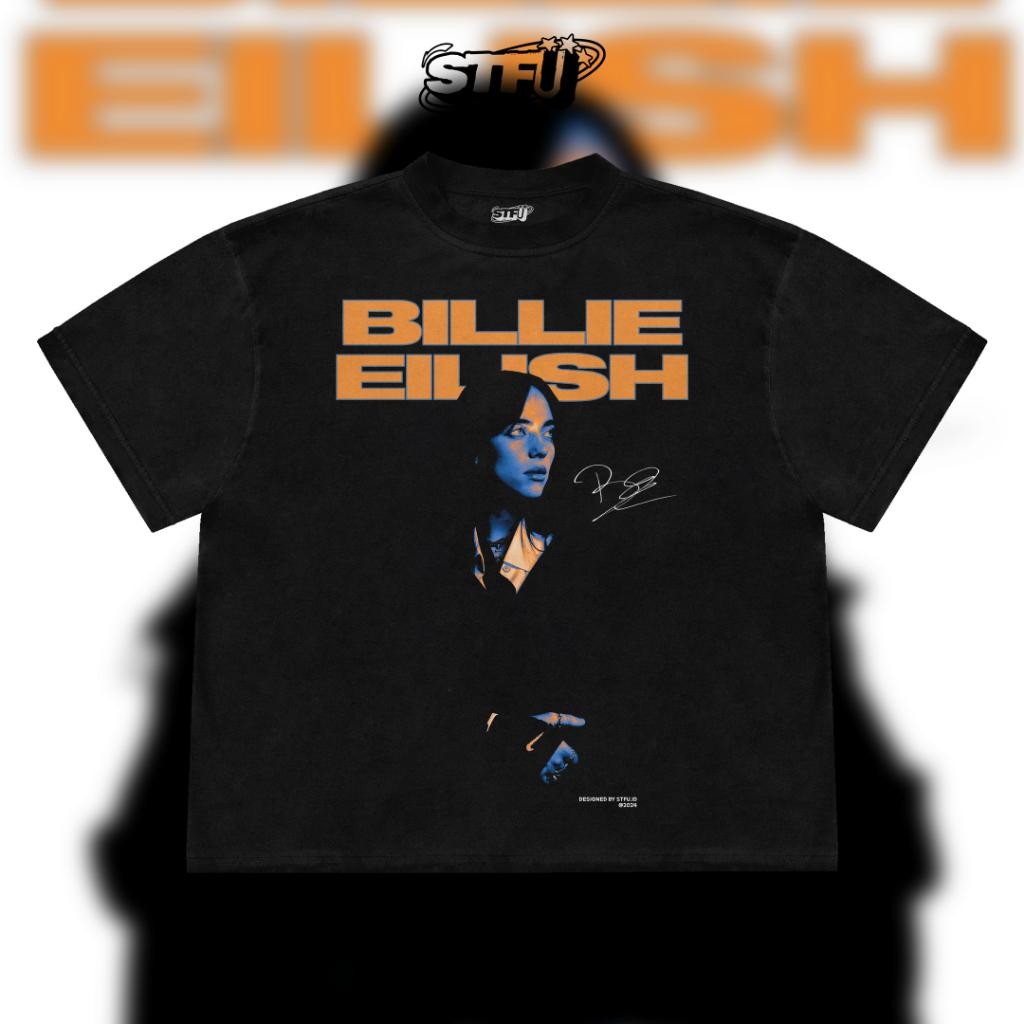 Kaos Pria Kaos BILLIE EILISH Tshirt Hit Me Hard and Soft