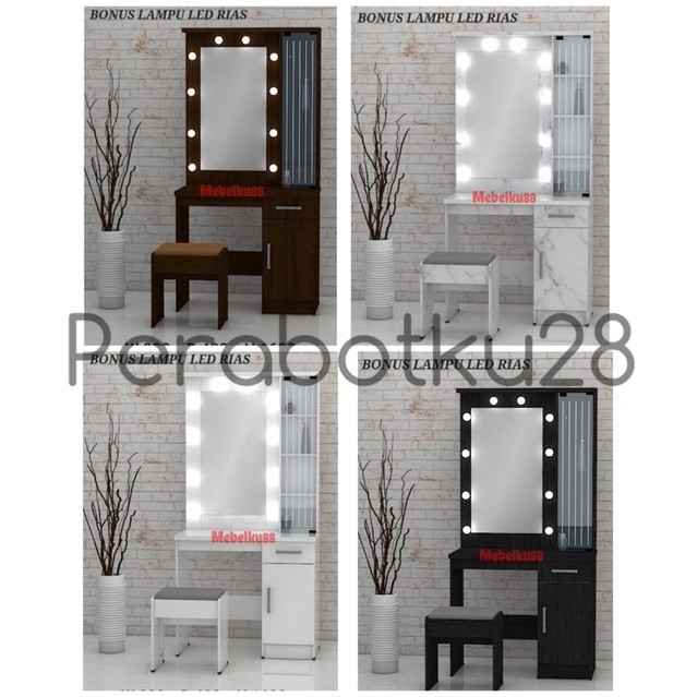 [ PERABOTKU28 ] Meja rias artis berlampu best tiolet