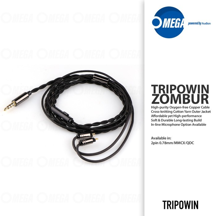 [Promo]Terbaru TRIPOWIN ZOMBUR High-purity 4N OFC Upgrade IEM Cable with Mic Option - QDC, NO MIC