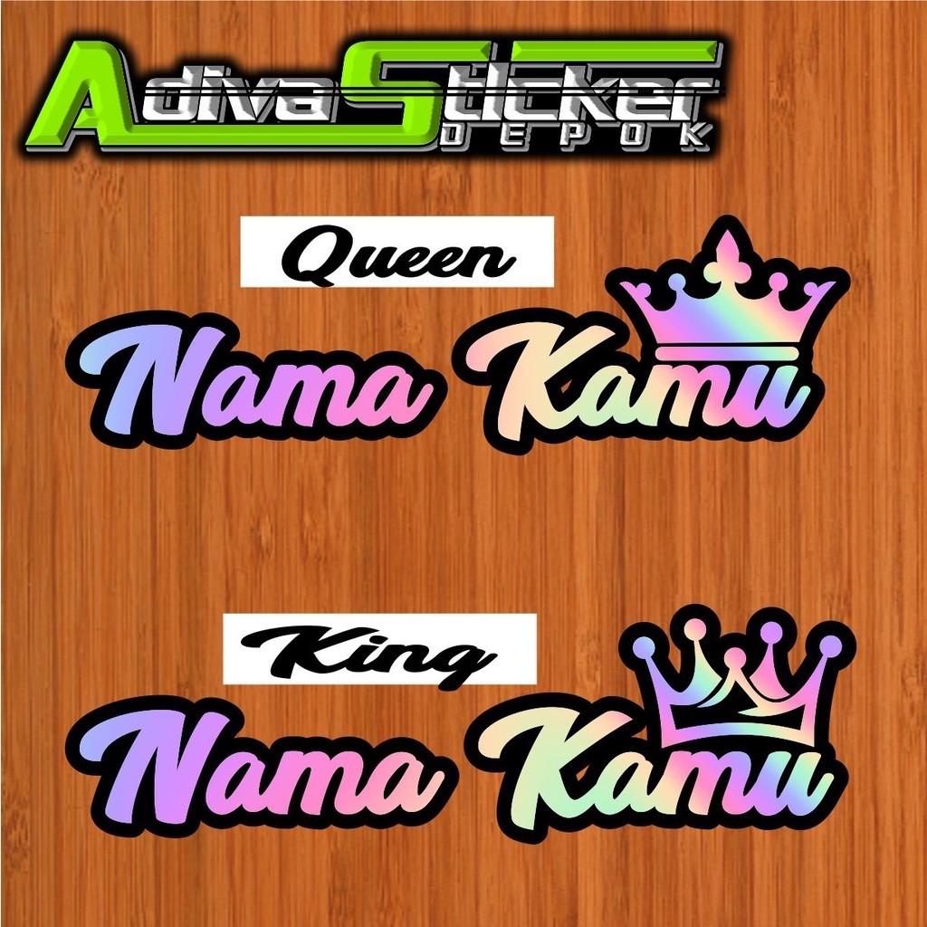 

stiker custom nama suka suka pakai mahkota