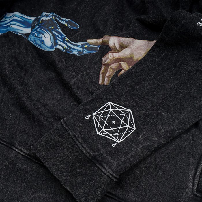 Moxie Sweatshirt Washed Unisex Touch Black Washed Hoodie Crop - xl