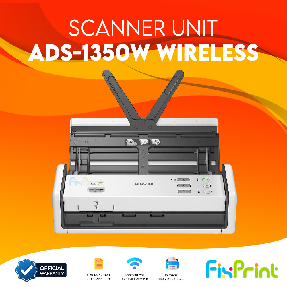 Scanner Brother ADS-1350W ADS1350W Wifi Scanner Portable Mobile Document Scanner Duplex ADF Wireless
