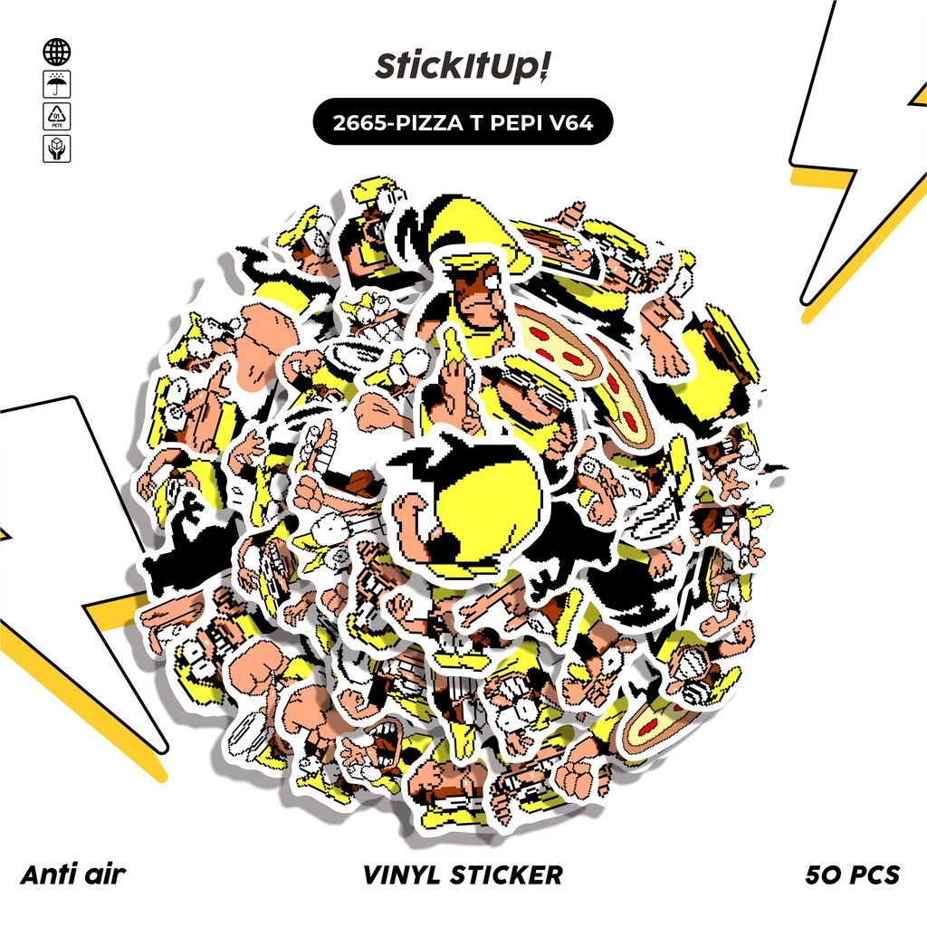 

COD✨ 50 Pcs Stiker PIZZA T PEPI V64 Lucu Anti Air Untuk Dekorasi Notebook Sepeda Skateboard Handphone DIY