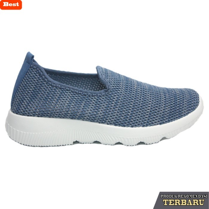 sepatu olahraga wanita Dr. Kevin Sepatu Olahraga Wanita Sneakers Flyknit Slip On 589-039 - Navy, 37