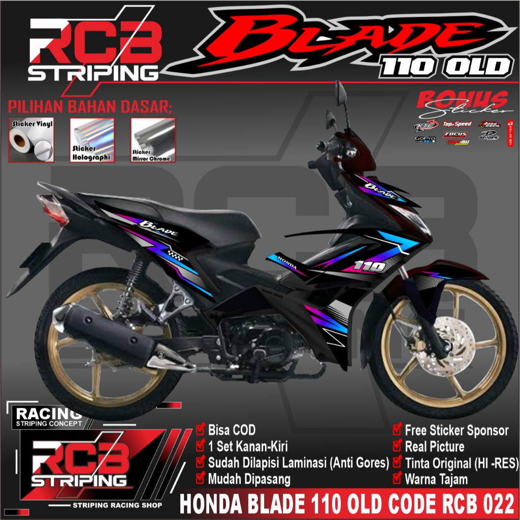 STRIPING VARIASI HONDA BLADE 110 / STICKER LIST MOTOR BLADE 110 MOTIF KEKINIAN