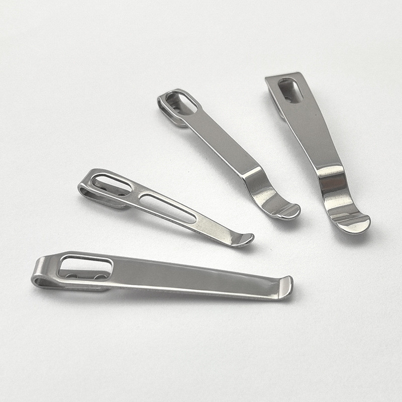 

4 Types 420 Stainless Steel Knife Pocket Clip Back Clamp With 3pcs M2.5 Screws DIY Make Replace Accessories Parts