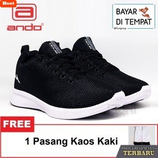 sepatu olahraga wanita ANDO ELSIE 33-36 HITAM PUTIH SEPATU OLAHRAGA SPORT RUNNING WANITA - HITAM PUT