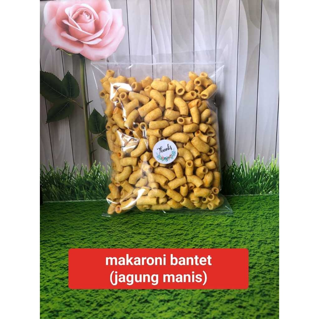 

Snack makaroni bantet rasa jagung manis harga 5k 100gram