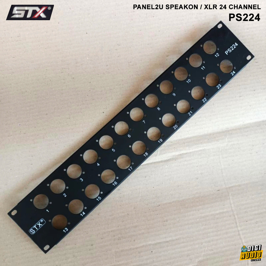 Panel Speakon & XLR 2U - 24 Lubang - STX PS224 Plat Besi untuk Rak Hardcase / Flightcase Audio Sound