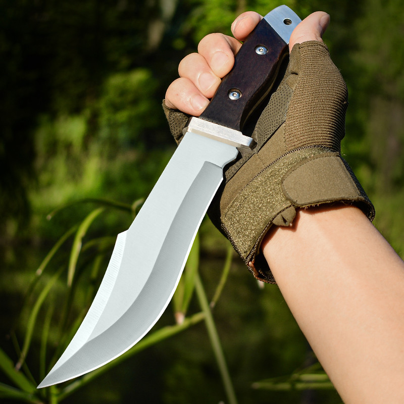 Outdoor Portable Stainless Steel Straight Knife High Hardness Straight Knife Wilderness Portable Kni