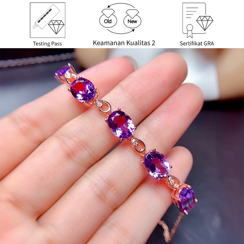 SikRoad Penjualan Panas Gelang Moissanite Ungu Perhiasan Wanita