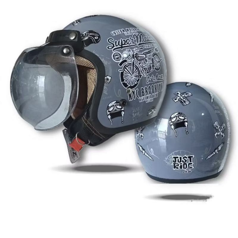 Helm Retro Bogo Just Ride Helm Vintage