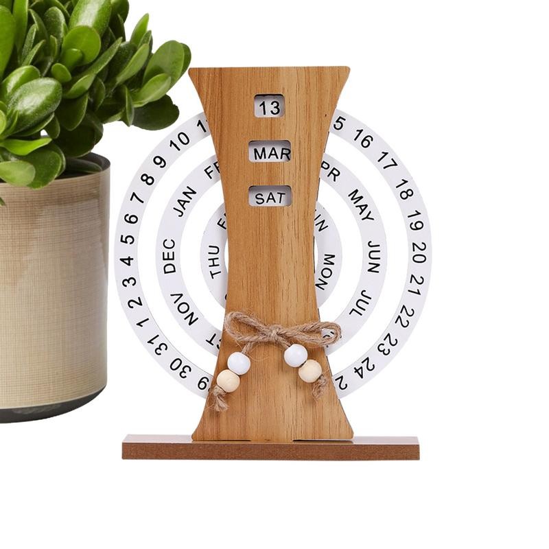 

Wooden Calendar For Desk Reusable Time Record Card Disk Calendar Aesthetic Desk Decor Wooden Calendar For Home Offices