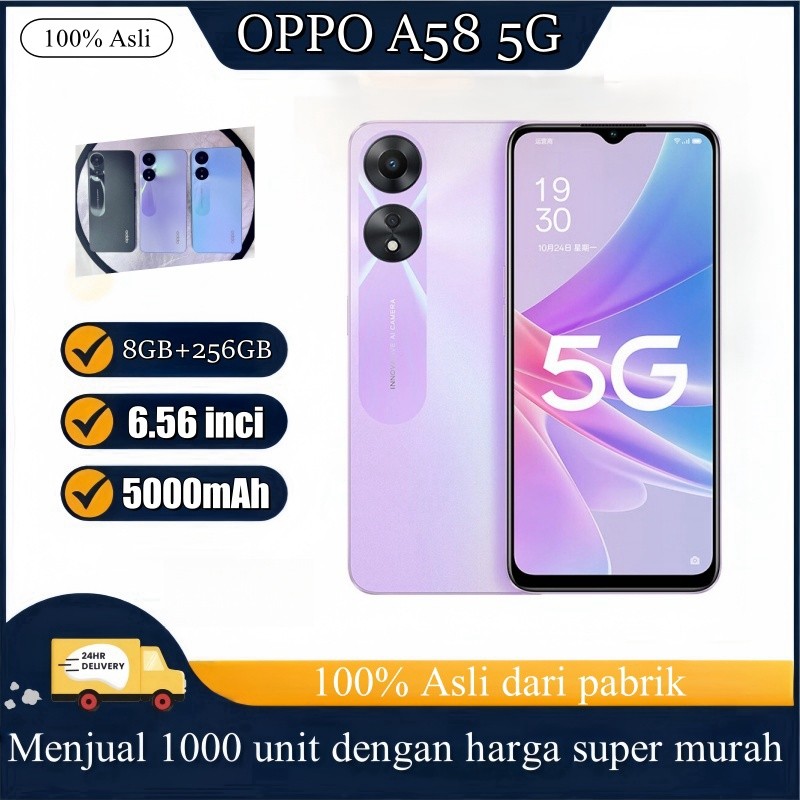 OPPO A58 5G RAM 8/128GB 8GB/256GB SUDAH NFC GARANSI 1 TAHUN（Beli luar negeri  Baru dan Original）