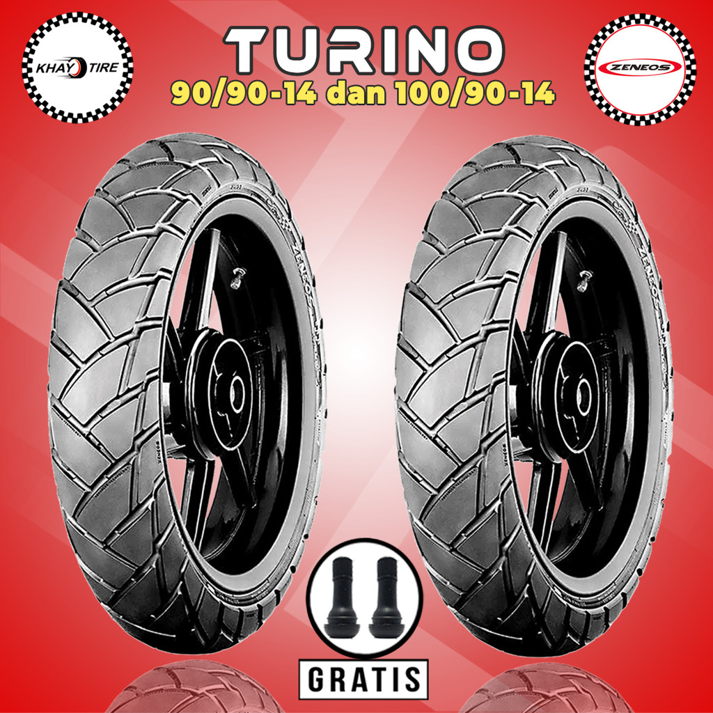 Paket Ban Motor Matic Zeneos Turino 90/90 + 100/90 Ring 14 Tubeless