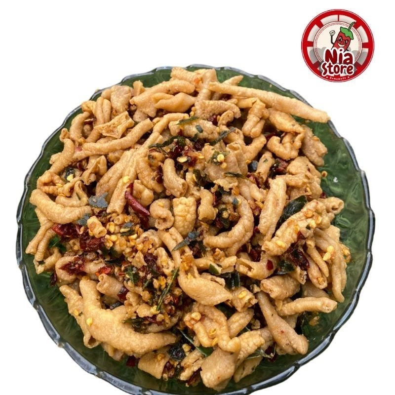 

keripik Usus keripik usus original dan pedas daun jeruk keripik usus daun jeruk usus crispy COD