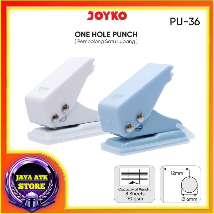 

Joyko Pembolong Kertas Satu Lubang One Hole Punch PU-36 Warna Pastel